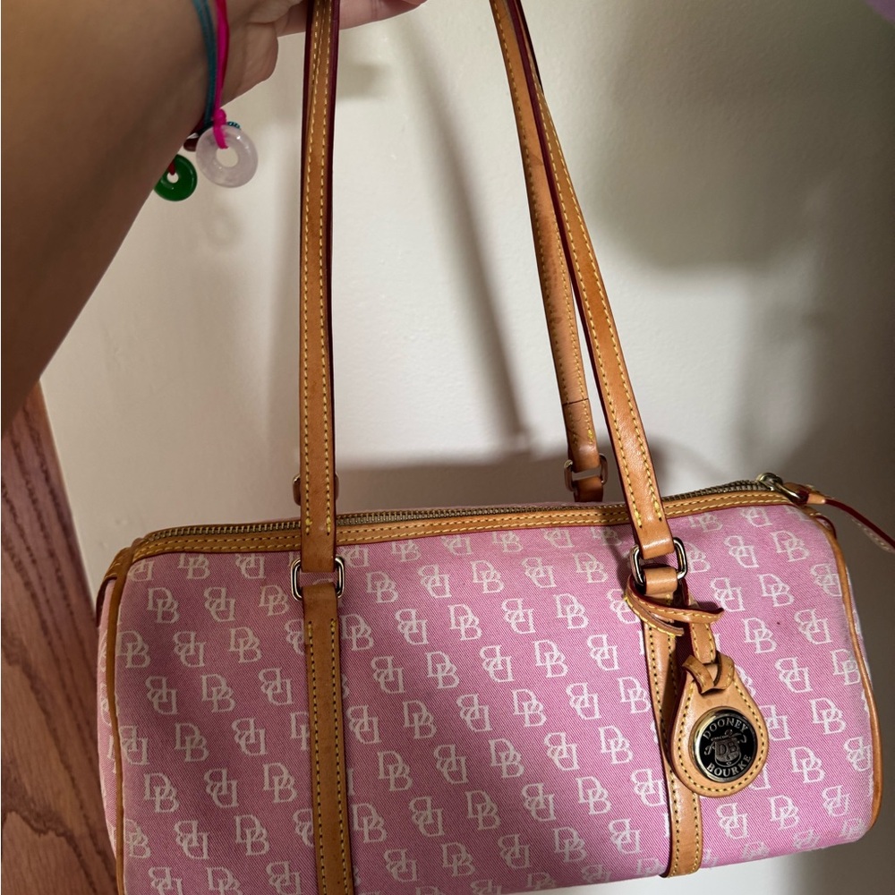 Dooney & Bourke Pink and Tan Shoulder Bag